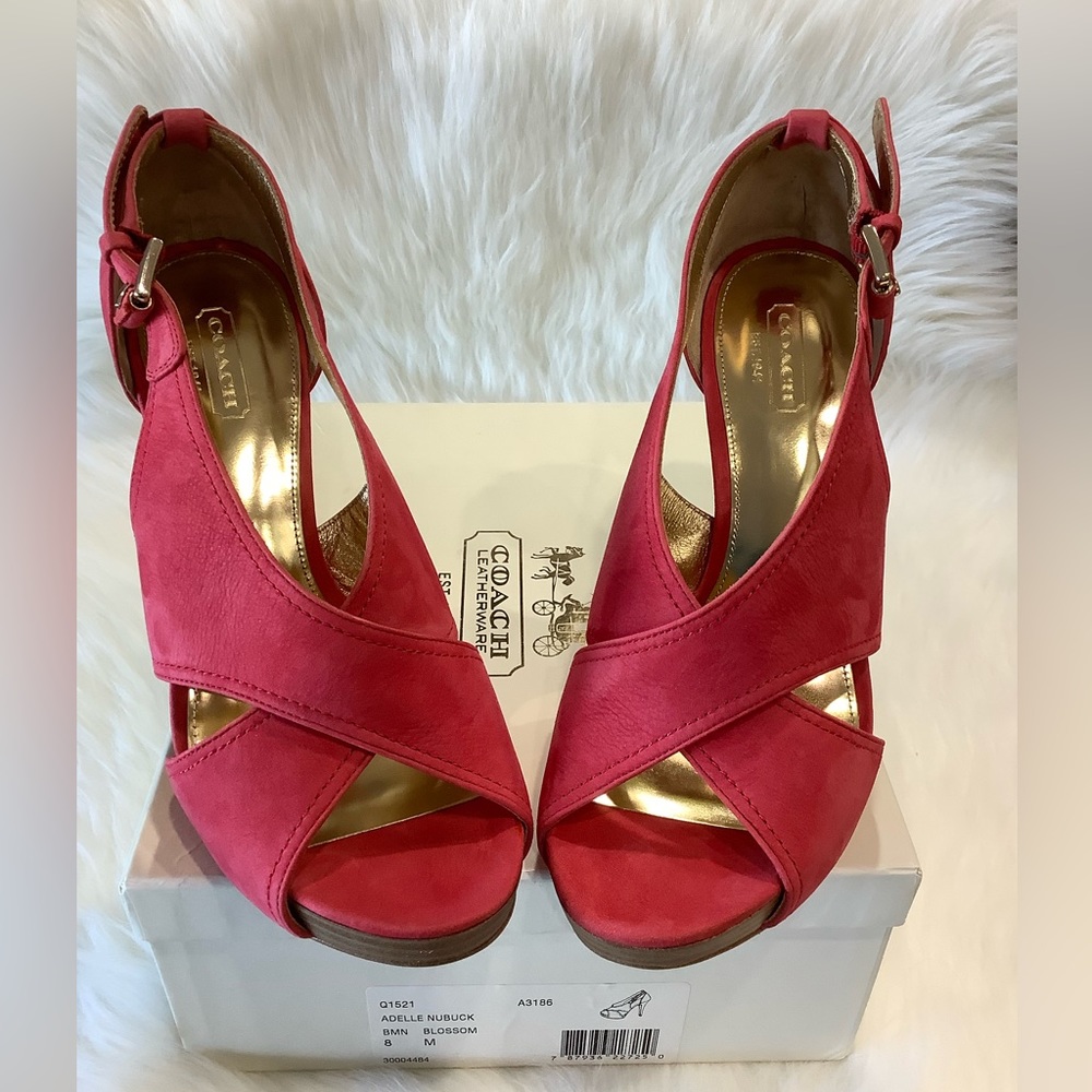 NWB 👠Coach Adelle Blossom Nubuck Suede Leather - Picture 6 of 13